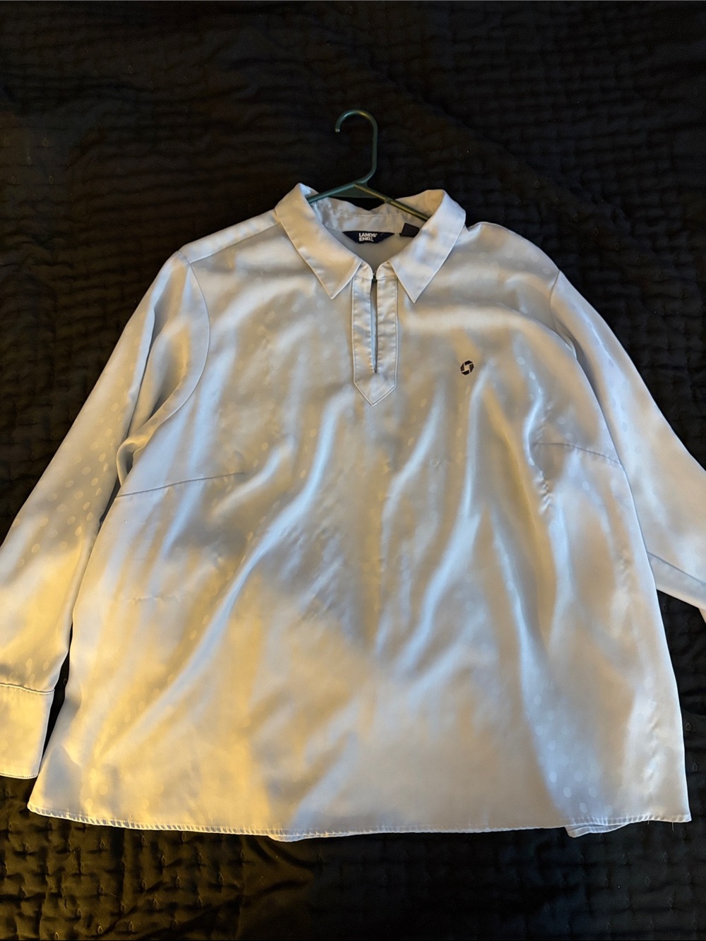 Lands' End Pale Blue Long-Sleeve Polo